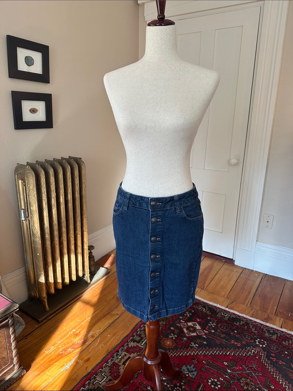 Esprit Button Front Denim Pencil Skirt